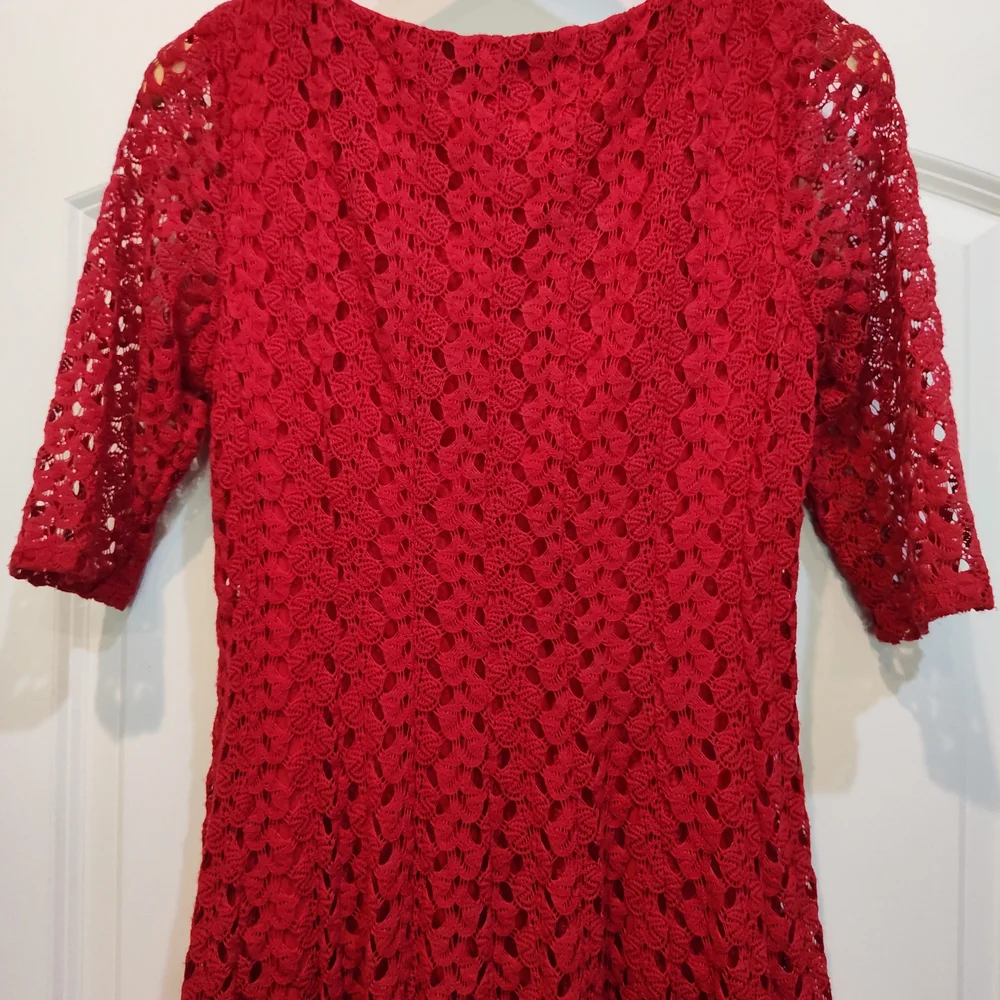 Rabbit Rabbit Rabbit Red Crochet Midi Dress - Picture 9 of 11